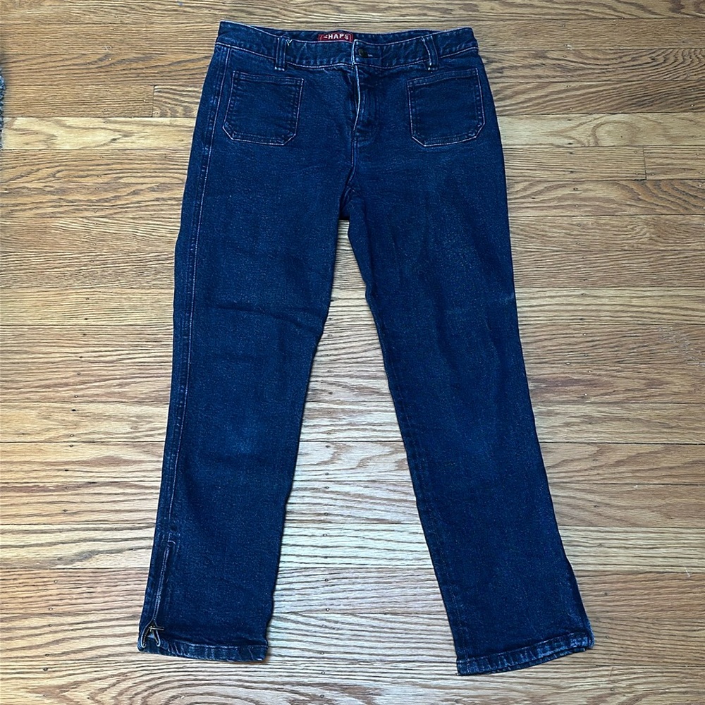 Chaps stone washed jeans with zipper detail